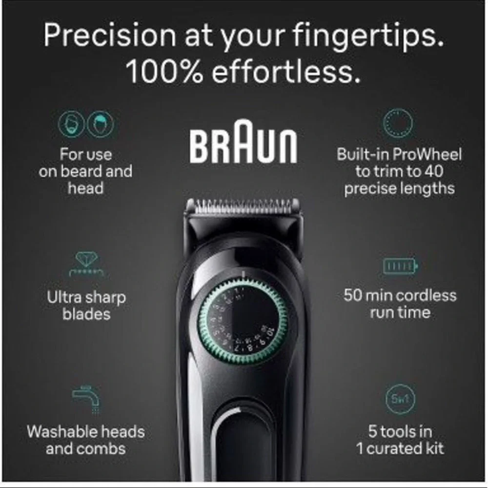 Braun Series 3 AiO3450 Rechargeable 5-in-1 Ear, Nose, Beard & Hair Trimmer